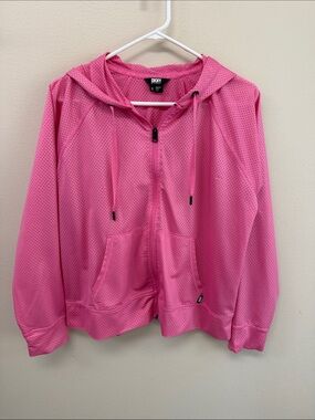 DKNY Girls' Hot Pink Hooded Zip-Up Jacket